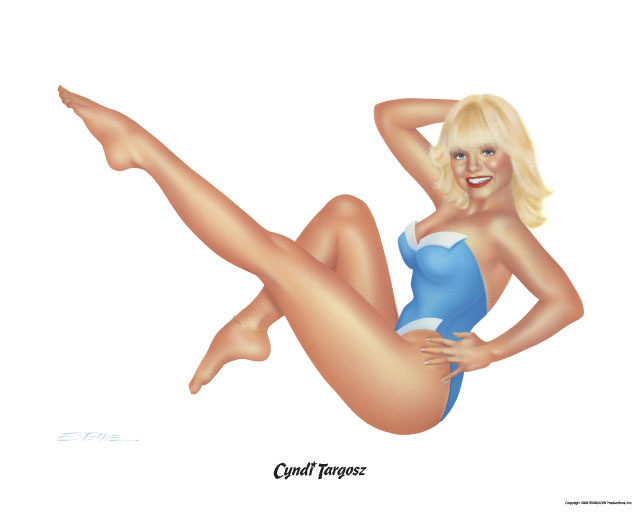  her famous pinup pose. In the style of Vargas, Petty, and classic pinups 